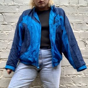 VINTAGE REEBOK TWO TONE BLUE WINDBREAKER JACKET